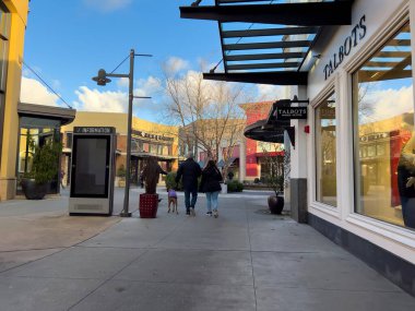 Lynnwood, WA USA - circa January 2023: Wide view of people shopping at the Alderwood Mall.