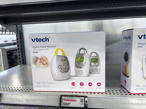 stock image Lynnwood, WA USA - circa April 2023: Close up of Vtech baby monitors for sale inside a Best Buy store