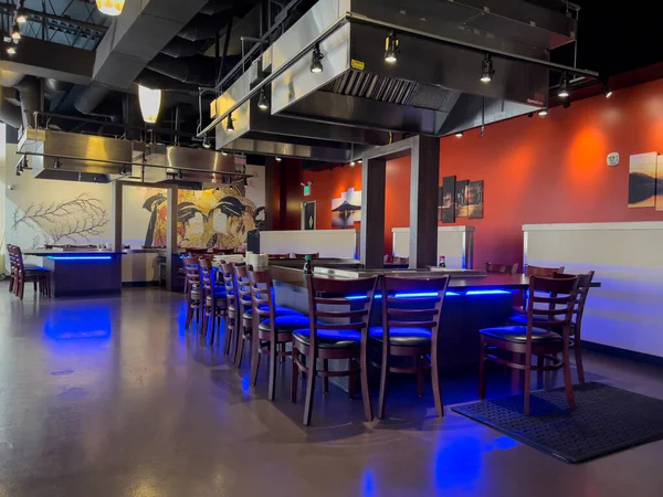 Redmond Usa Cca Květen 2023 Široký Pohled Prázdný Interiér Restaurace — Stock fotografie