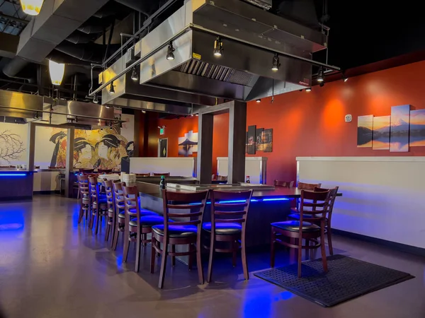 Redmond Usa Cca Květen 2023 Široký Pohled Prázdný Interiér Restaurace — Stock fotografie