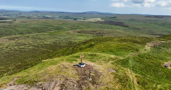 Вид Повітря Кельтський Хрест Вершині Графства Слем Гірського Округу Антрім Стокове Зображення