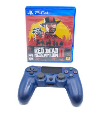 Öcala, FL 2-18-2024 Red Dead Redemption II, Rockstar 'ın Sony Playstation 4 PS4 konsolunda oynadığı iki video oyunu.