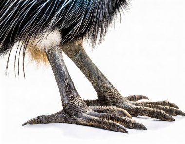 southern cassowary - Casuarius casuarius - the third tallest and second heaviest living bird, smaller only than the ostrich and emu. isolated on white background close up of feet clipart