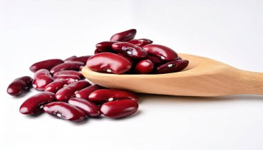 Kidney bean - Phaseolus vulgaris - named for its resemblance to a human kidney used as an addition to hot and cold salads, side dishes, soups, and even pastas. Isolated on white background clipart