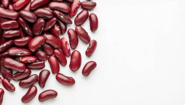 Red beans - Adzuki bean - Vigna angularis - and rice is an emblematic dish of Louisiana Creole, Japanese, Korean, and Chinese cuisine. Isolated on white background with copy space clipart