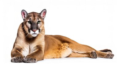 Florida Panteri, bir Kuzey Amerikalı puma - Puma concolor coryi - Güney Florida 'ya özgü. Araç ölümlerinin yanı sıra, buna en büyük tehdit habitat parçalanmasıdır. Beyaz arkaplanda izole