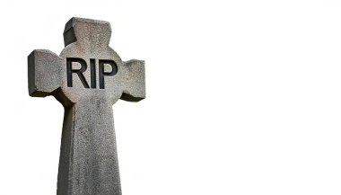 Mezar taşı ya da mezar taşı bir taş işaretidir. Mezarın başına yerleştirilmiş. Mezar taşı olarak da bilinir. Levhaya cenaze taşı ya da stela denilebilir. Huzur içinde yat. Huzur içinde yat. Beyazda izole edilmiş