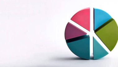 Sayısal orantıyı göstermek için dilimlere ayrılmış turta ya da daire grafiği. Bir pasta grafiğinde, her dilimin yay uzunluğu temsil ettiği miktarla orantılıdır. Beyazda izole edilmiş