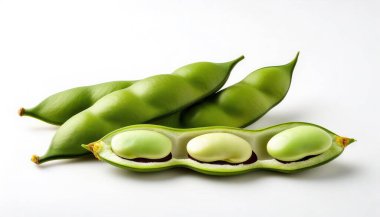 lima bean - Phaseolus lunatus - also known as butter, sieva, double or Madagascar bean, is a legume grown for its edible seeds. A good source of dietary fiber and fat free source. Isolated on white clipart