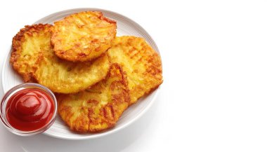 Patates kızartması, patates püresi ya da patates püresi, genellikle ketçapla yenene kadar kızartılmış patateslerden oluşan popüler bir Amerikan kahvaltısıdır. Beyazda izole edilmiş