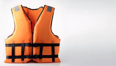 can yeleği, koruyucu yelek, koruyucu yelek, kemer, Mae West, mantar ceket, yüzdürme aracı ya da yüzdürme giysisi giyenin suda boğulmasını önlemek için kullanıcı tarafından giyilir. Beyaz arkaplanda izole