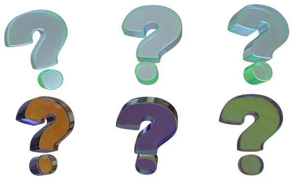 Abstract Question Marks Isolated Render — Stock Photo, Image