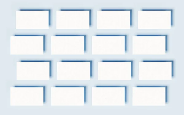 Набор Белой Пустой Бумаги Синем Фоне — стоковое фото