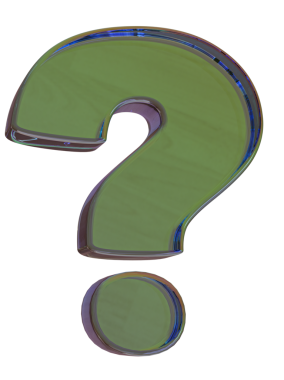 question mark made of glass