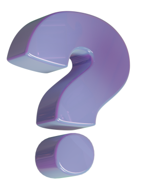 Menekşe arkaplanındaki soru işaretinin 3 boyutlu canlandırması.