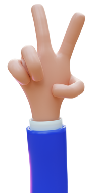 3 boyutlu insan eli karikatürü.