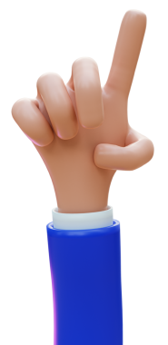 Mavi eldivenli el, iyi niyet göstergesi. Vektör izole çizgi film çizimi. izole edilmiş beyaz arkaplan.