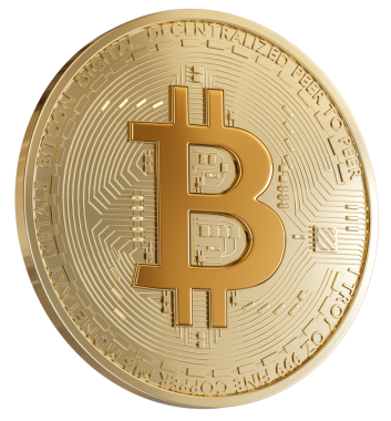 Bitcoin beyaz bir arka plan üzerinde.