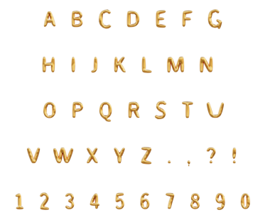 Altın alfabe. vektör illüstrasyonu.