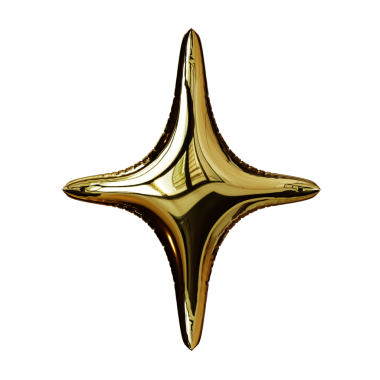 Siyah arka planda 3D altın noel yıldızı