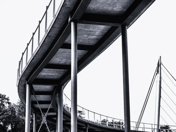 Abstract Black White Photo Part Suspension Bridge Sassnitz Island Ruegen — Stock Photo, Image