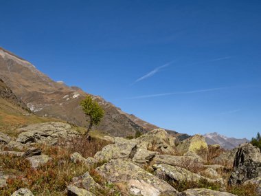 Pfelders yakınlarındaki Passeier Vadisi 'ndeki kayalık manzaranın Texel Group Doğa Parkı, Güney Tyrol, İtalya