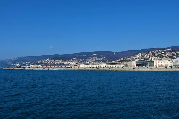 Vue Sur Ville Portuaire Trieste Jetée Molo Audace Dans Région — Photo