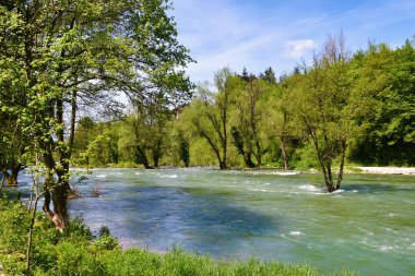 Hırvatistan 'ın Karlovac ilçesindeki Korana Nehri manzarası