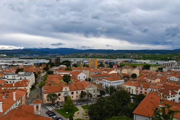 Veduta Della Città Capodistria Nel Litorale Sloveno Con Edifici Che — Foto Stock