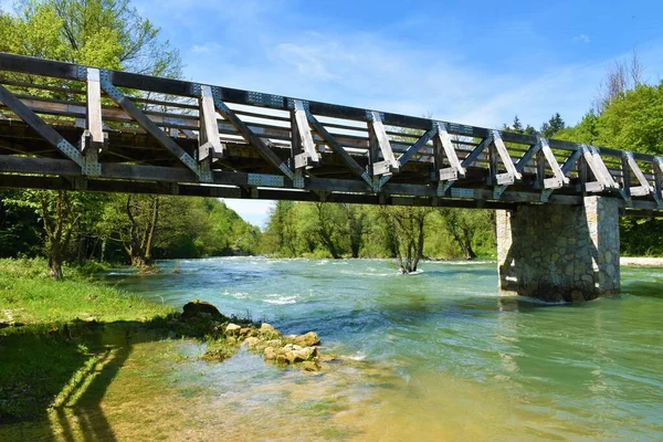 Міст Через Корану Біля Міста Сундж Окрузі Карловац Хорватія — стокове фото