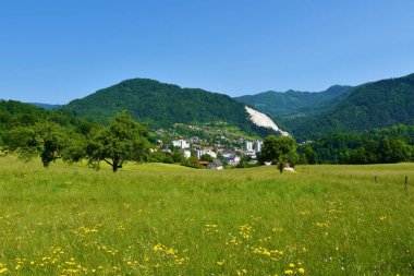 Slovenya 'nın Stajerska kentindeki Hrastnik kasabasının manzarası