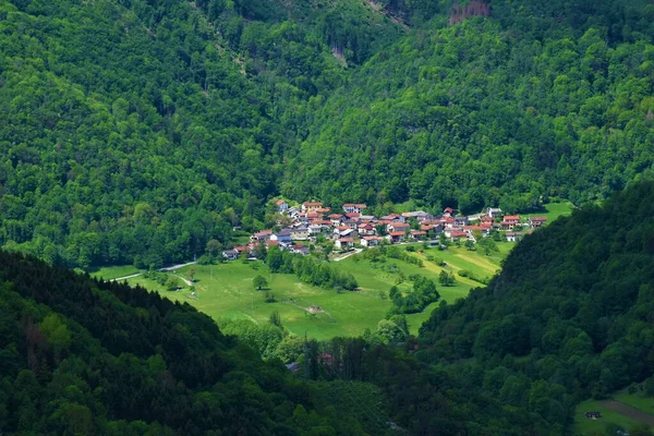 Vue Village Ciginj Près Tolmin Primorska Slovénie — Photo