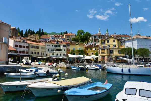 Opatija Chorwacja Maja 2023 Port Miejscowości Opatija Chorwacja Wybrzeżu Adriatyku — Zdjęcie stockowe