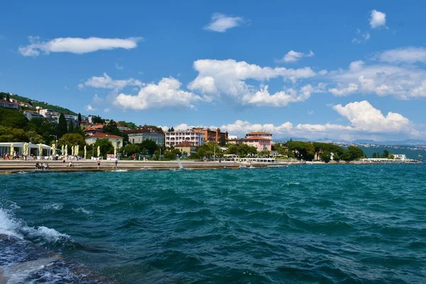 Widok Riwierę Opatija Wybrzeżu Adriatyku Chorwacji — Zdjęcie stockowe