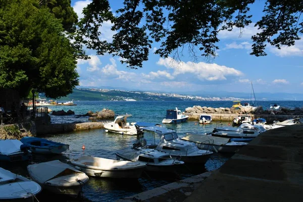 Opatija Chorvatsko Května 2023 Pohled Město Rijeka Pobřeží Jaderského Moře — Stock fotografie