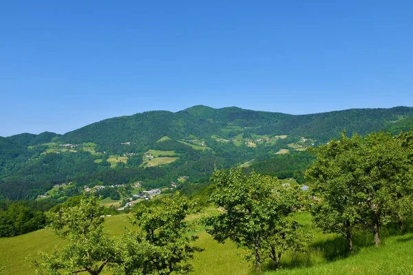 Utsikt Över Berget Javor Slovenska Prealperna Stajerska Slovenien — Stockfoto
