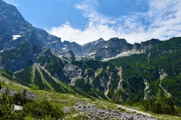 Montañas Sobre Jezersko Gorenjska Eslovenia — Foto de Stock