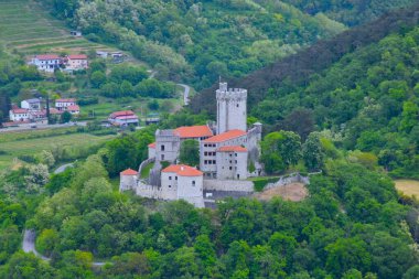View of Rihemberk castle at Branik in primorska, Slovenia clipart