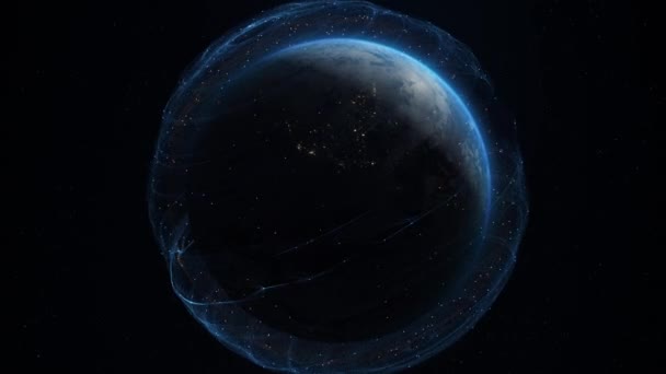 Sphère Numérique Animée Sur Globe Terrestre Graphiques Informatiques Transmission Mondiale — Video