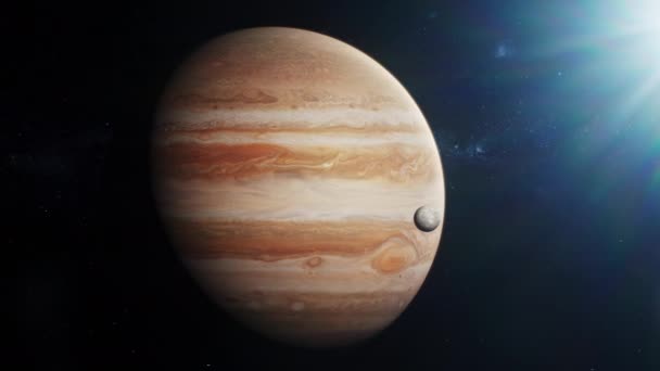 Grafica Cinematografică Lui Jupiter Lunii Sale Europa Ganymede Sau Callisto — Videoclip de stoc