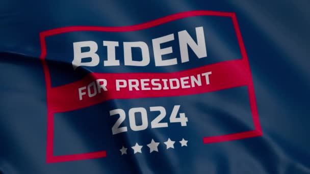 Vfx Анімація Махаючого Прапора Закликає Проголосувати Байдена Президентських Виборах 2024 — стокове відео