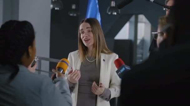 Discours Politique Consul Pendant Campagne Presse Une Femme Politique Européenne — Video