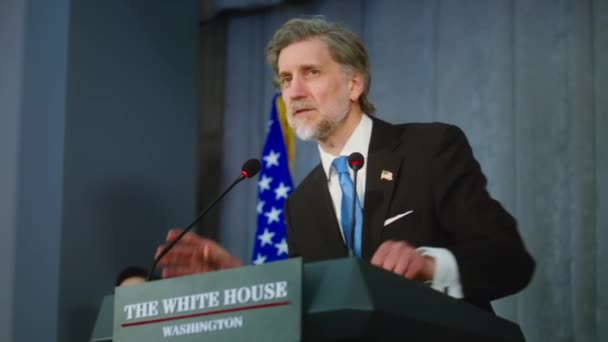 Prezidentský Kandidát Usa Pronesl Tiskové Konferenci Bílém Domě Předvolební Projev — Stock video