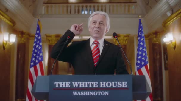 Positivo Presidente Degli Stati Uniti Discorso Ispiratore Alla Casa Bianca — Video Stock
