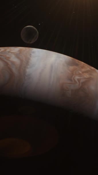 Animation Réaliste Jupiter Lune Europa Ganymède Callisto Tournant Dans Espace — Video