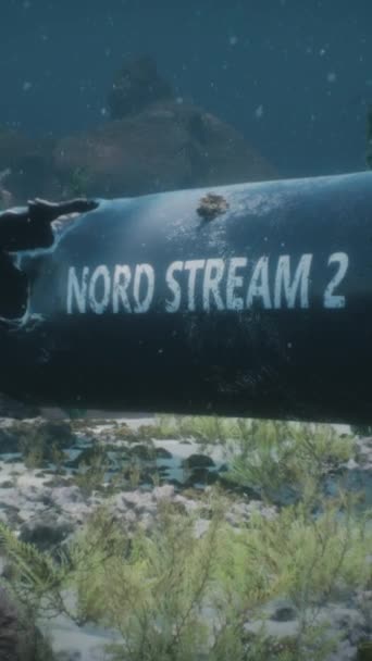 Illustration Explosion Gazoduc Nord Stream Sous Les Eaux Mer Baltique — Video