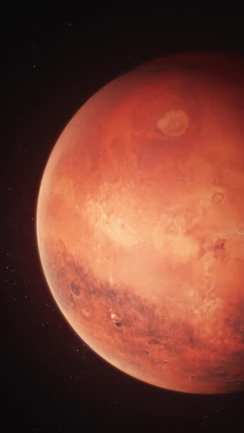 Realistická Animace Marsu Rotujícího Temném Vesmíru Hvězdy Galaxie Pozadí Planeta — Stock video