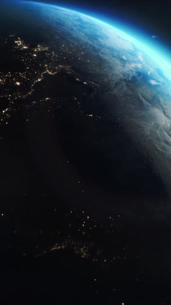 Föld Gömbjének Mozgási Grafikája Forog Űrben Műhold Vagy Iss Bolygó — Stock videók
