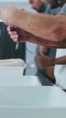 Havaalanındaki Güvenlik Kontrol Noktası: Çeşitli İnsanların Sırası, Yolcular X-ray Metal Detektör Taraması için Kişisel Eşyalar Veriyor. Havaalanı personeli, Ulaştırma Güvenlik İdaresi İşçileri Tarama Prosedürleri. Dikey Çekim
