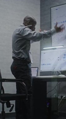 Menkul Kıymetler Borsası, Finansal Kayıplar, Telefonda Bağrışmalar, Gerçek zamanlı Hisseler İzleme, Ofisteki Borsa Tabloları. Afrika-Amerika Yatırım Ajanı Kötü Ekonomi Haberleri 'ne kızmış. Dikey Çekim.